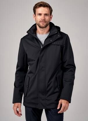 Parka manches longues a capuche noir HBT homme