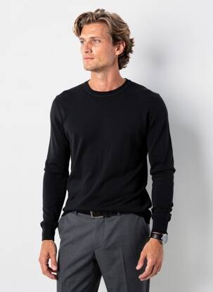 Pull col rond manches longues noir SELECTED homme