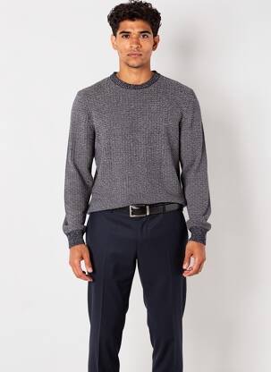 Pull col rond manches longues bleu TEDDY SMITH homme