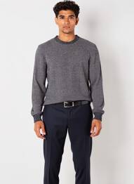 Pull col rond manches longues bleu TEDDY SMITH homme