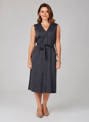 Robe mi-longue sans manche sans manche bleu GRIFFON femme