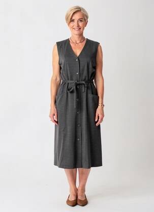 Robe mi-longue sans manche sans manche gris GRIFFON femme