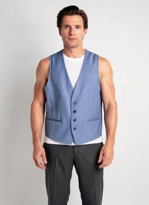 Gilet sans manche bi-matiére bleu HUGO BOSS homme