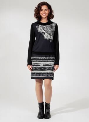 Robe pull stretch manches longues noir SMASH WEAR femme