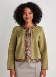 Veste chic col rond vert SMASH WEAR femme