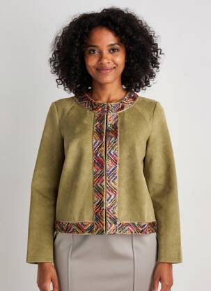 Veste chic col rond vert SMASH WEAR femme