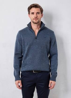Pull stretch manches longues bleu HACKETT homme
