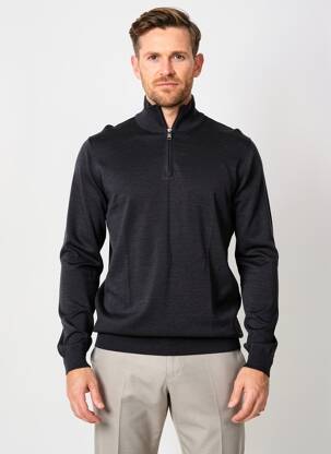 Pull stretch manches longues gris HUGO BOSS homme