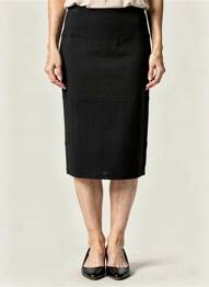 Jupe mi-longue coupe droite noir PAUPORTÉ femme