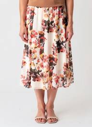 Jupe mi-longue coupe évasée beige WEINBERG femme