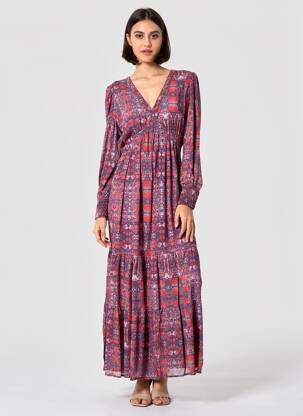 Robe longue manches longues manches longues bleu BA&SH femme