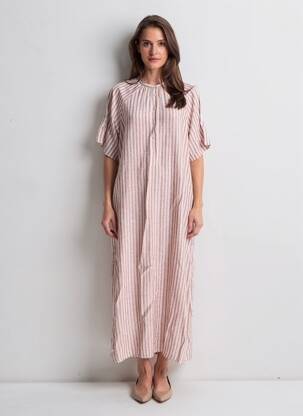 Robe longue manches courtes manches courtes beige HARTFORD femme
