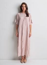 Robe longue manches courtes manches courtes beige HARTFORD femme