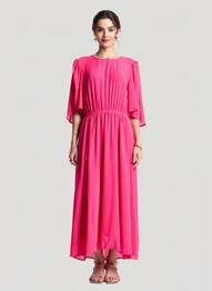 Robe longue manches courtes manches courtes rose ESSENTIEL ANTWERP femme
