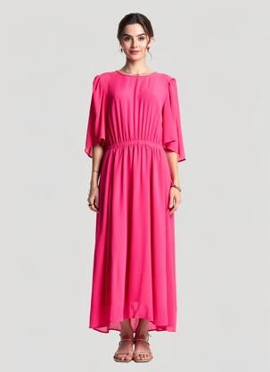 Robe longue manches courtes manches courtes rose ESSENTIEL ANTWERP femme