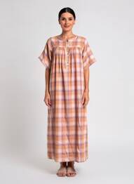 Robe longue manches courtes manches courtes orange HOD femme