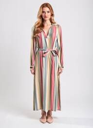 Robe longue manches longues manches longues beige DIEGA femme