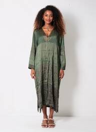 Robe mi-longue manches longues manches longues vert NOUS ANTWERP femme