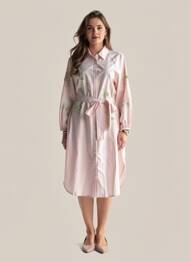 Robe mi-longue manches longues manches longues rose ESSENTIEL ANTWERP femme