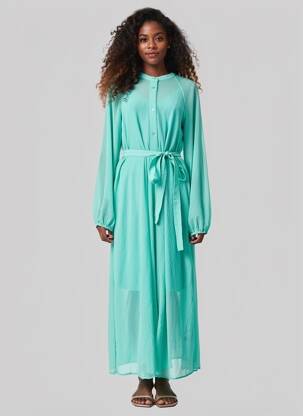 Robe longue manches longues manches longues vert ESSENTIEL ANTWERP femme