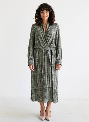 Robe longue imprimé fantaisie manches longues noir DIEGA femme