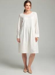 Robe mi-longue manches longues manches longues blanc CHLOÉ STORA femme