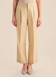 Pantalon chino fermeture zippée sous rabat avec crochet taille haute beige SOEUR femme