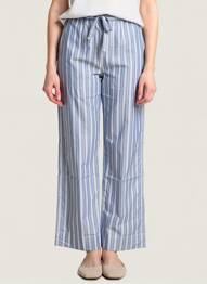 Pantalon droit tissage popeline taille normale bleu SOEUR femme