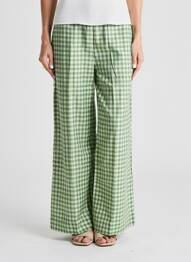 Pantalon large tissage popeline taille normale vert V.DE.VINSTER femme