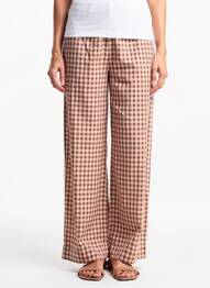 Pantalon large tissage popeline taille normale marron V.DE.VINSTER femme