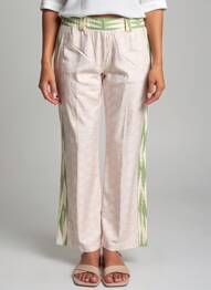 Pantalon large tissage popeline taille normale violet HOD femme