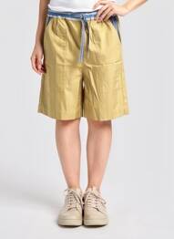 Bermuda taille haute taille haute beige SOEUR femme