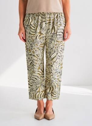 Pantalon 7/8 taille haute taille haute beige HOD femme