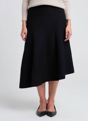 Jupe mi-longue stretch noir VANESSA BRUNO femme