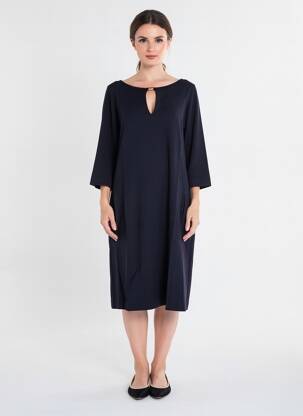 Robe mi-longue manches 3/4 manches 3/4 noir MARC CAIN femme