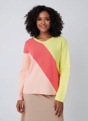 Pull coupe droite manches longues rose MARC CAIN femme