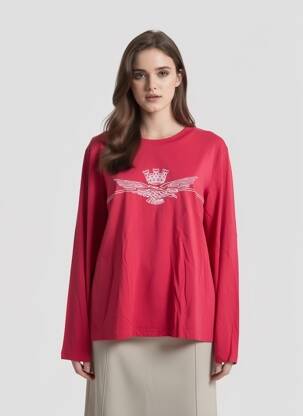T-shirt manches longues manches longues rose AERONAUTICA femme
