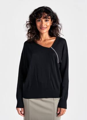 Pull coupe droite manches longues noir ZAPA femme