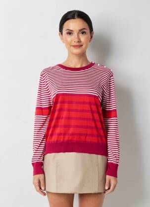 T-shirt manches longues manches longues rouge MONTAGUT femme