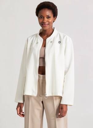 Veste casual col rond blanc MULTIPLES femme