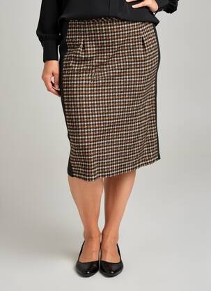 Jupe mi-longue stretch noir GUY DUBOUIS femme