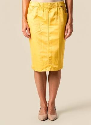 Jupe mi-longue taille normale orange GUY DUBOUIS femme