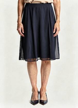 Jupe mi-longue taille normale bleu GUY DUBOUIS femme