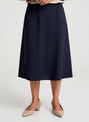 Jupe mi-longue coupe évasée bleu GRIFFON femme