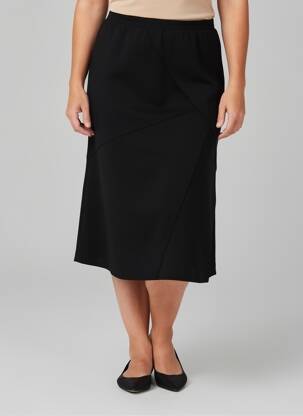 Jupe mi-longue coupe évasée noir GRIFFON femme
