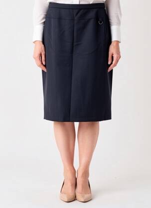 Jupe mi-longue taille haute bleu GUY DUBOUIS femme