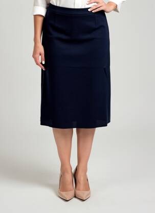 Jupe mi-longue stretch bleu MINO MORA femme