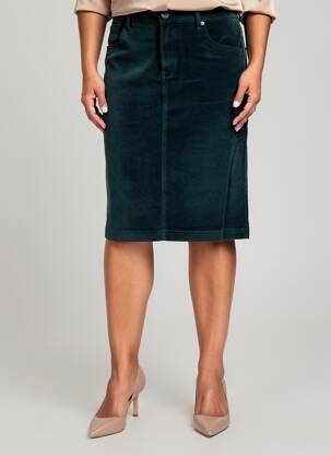 Jupe mi-longue stretch vert GRIFFON femme