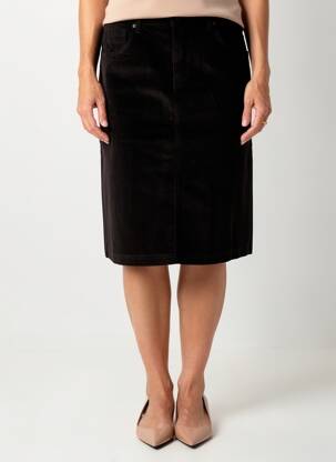 Jupe mi-longue stretch noir GRIFFON femme