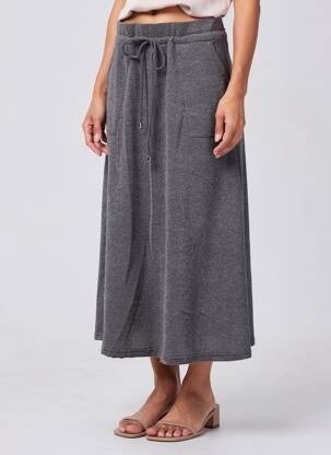 Jupe longue coupe évasée gris DIANE LAURY femme
